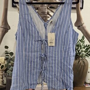 A New Day Blue and White Striped Blouse